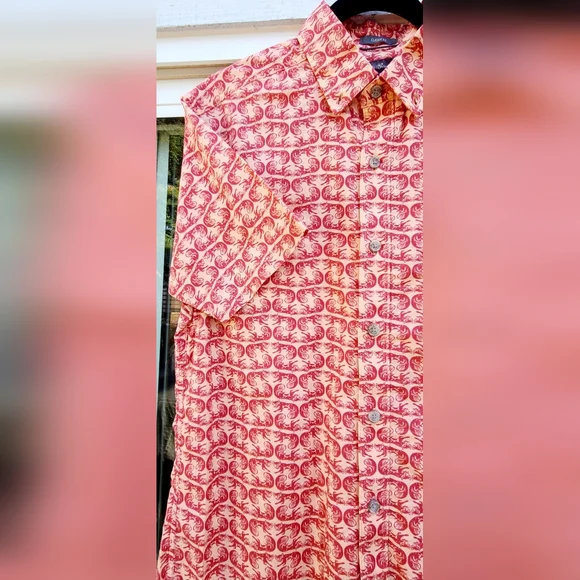 NWT - Eddie Bauer Mens Classic Short Sleeve Baja Shirt – Fox Print – Size M - Picture 4 of 16